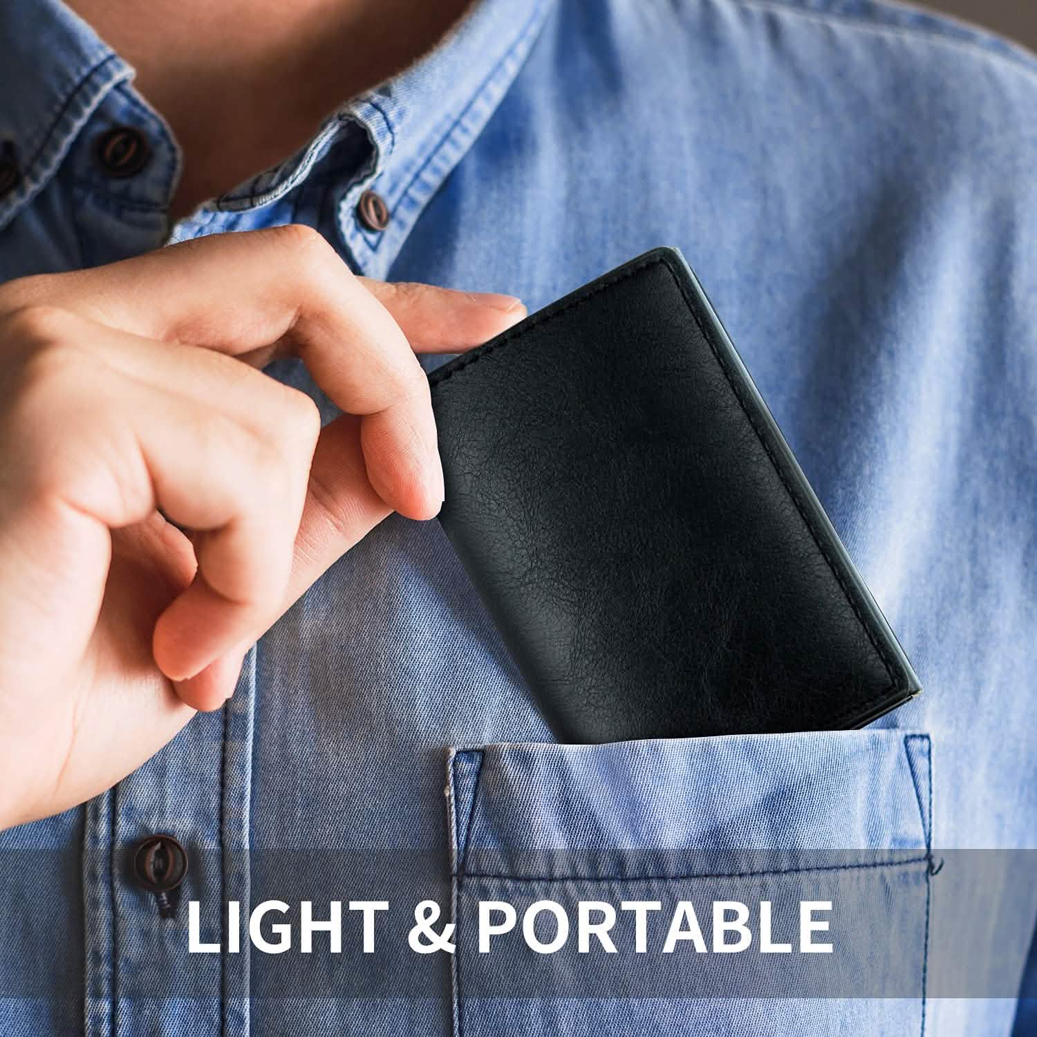 Credit Card Holder RFID Blocking Genuine Leather Vintage Aluminum Business Wallet