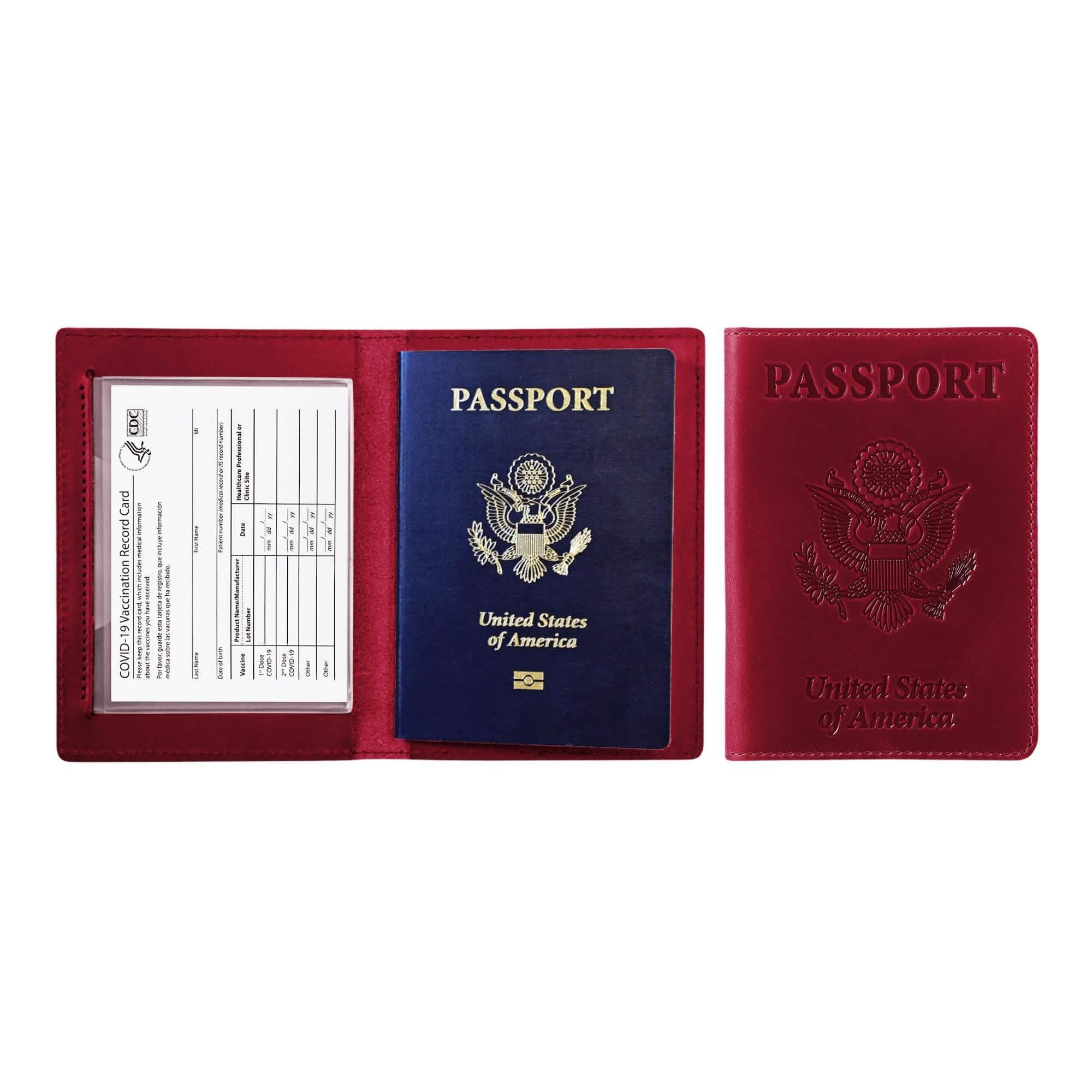 Passport Holder with Vaccination Card Protector