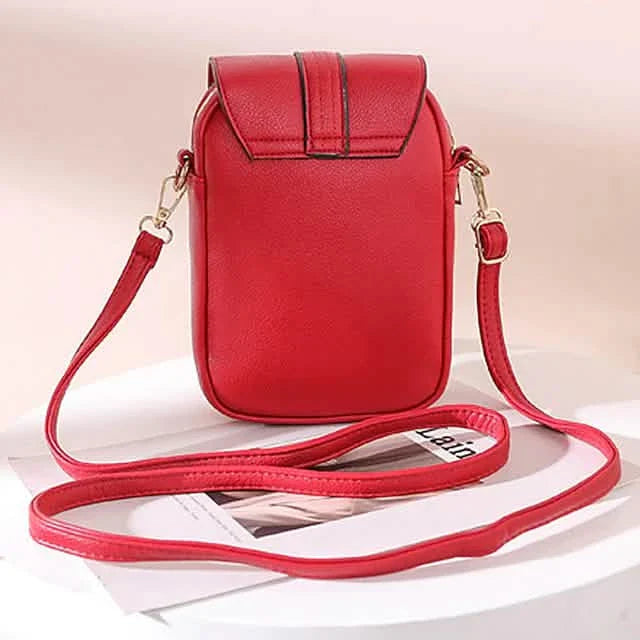 Women's Crossbody Leather Solid Color Plain Bag Wallet